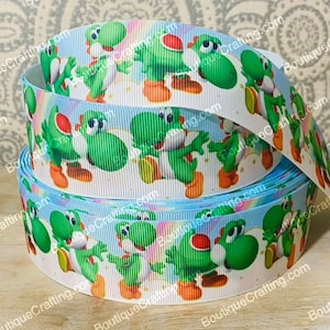 Yoshi Ribbon Hochwertiges Ripsband 2,5cm und 3,5cm Breite Super Mario Bros. Bros. Ribbon Gebrüder Dinosaurier Ideal für Haarbögen Mehr!
