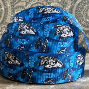 Fita Star Wars Fita de gorgorão de alta qualidade por metro 1", 1,5" e 2" de largura Fita Millennium Falcon Fita Hollywood Studios Disney