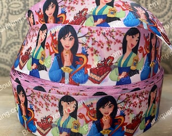 Wstążka Disney Mulan Wysokiej jakości wstążka grosgrain pocięta na rozmiary 1", 1.5" i 2" szerokości Mushu idealna na kokardy do włosów, smycze i wiele więcej!