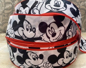 Disney Mickey Mouse Ribbon High Quality Grosgrain Ribbon by the Yard 1&quot;, 1.5&quot; and 2&quot; Wide Perfect for Hair Bows Lanyards and so much More!