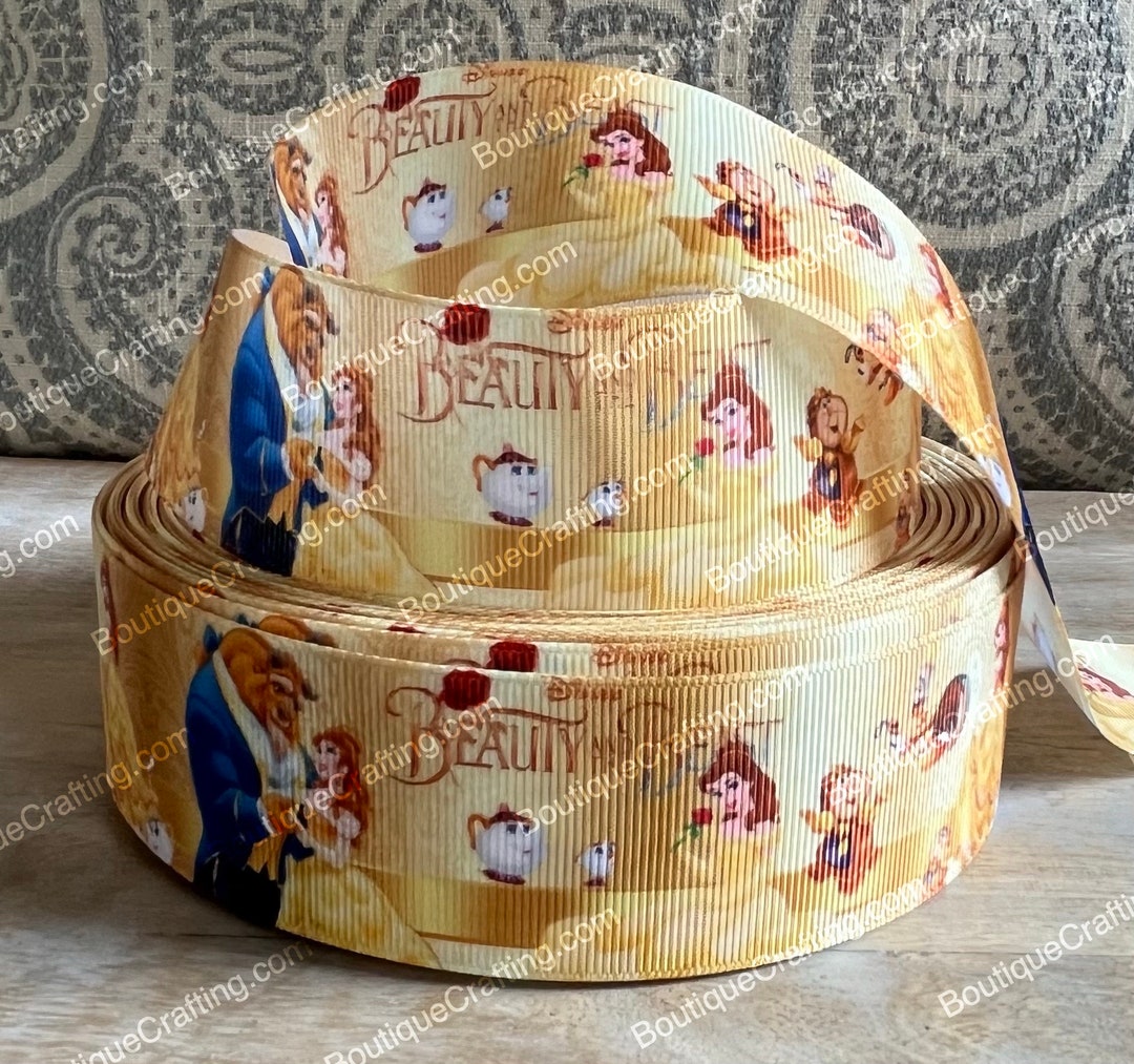 Beast Ribbon Disney Beauty and the Beast Ribbon High Quality Grosgrain Ribbon by the ...