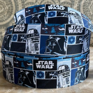 Star Wars-lint Hoogwaardig grosgrain-lint op maat gesneden 1", 1,5" en 2" breed R2D2 Darth Vader-lint Hollywood Studios Disney-lint