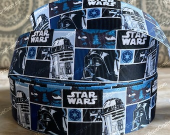Star Wars Ribbon High Quality Grosgrain Ribbon by the Yard 1&quot;, 1.5&quot; and 2&quot; Wide R2D2 Darth Vader Ribbon Hollywood Studios Disney Ribbon