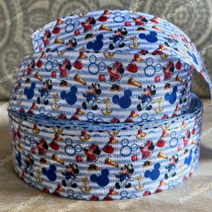 Disney Cruise Ribbon Hochwertige Ripsband Schüttware 1 ", 1,5 ""und 2" breit Kapitän Micky Maus Minnie Maus Cruise Line Wish Magic