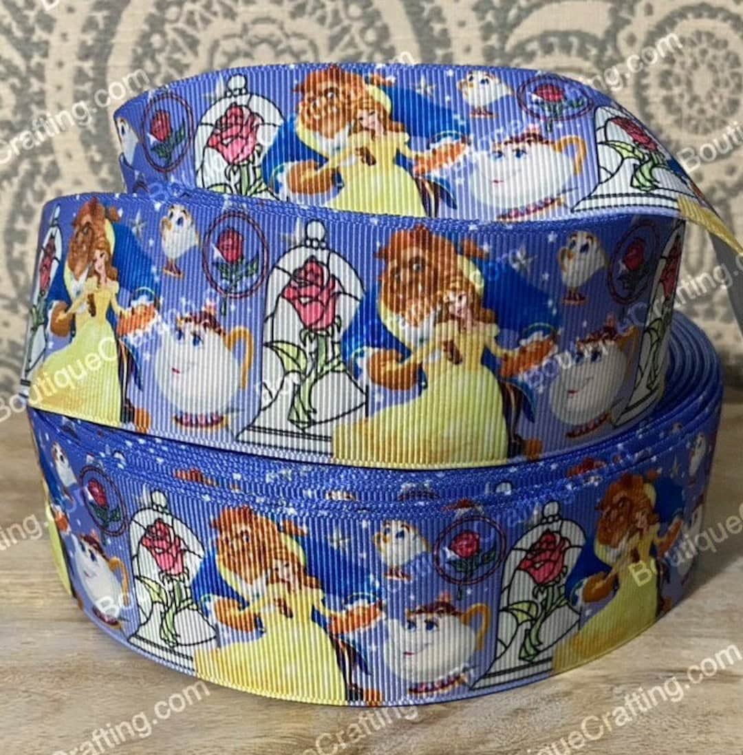 Beast Ribbon Disney Beauty and the Beast Ribbon High Quality Grosgrain Ribbon by the ...