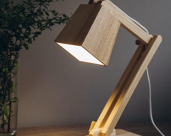 Handmade Wooden Table Lamp | Rustic Farmhouse Decor | Eco-Friendly Nightstand Light | Unique Artisan Craft