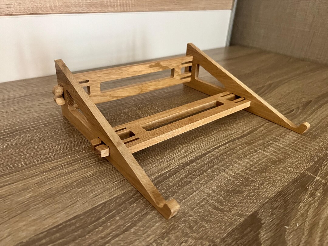 Handmade Oak Laptop Stand: Ergonomic Portable Riser, Flat-pack Design ...