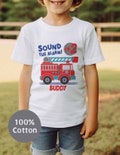 Children's Birthday T Shirt~ Personalised ~ Fire Engine , Sound the alarm