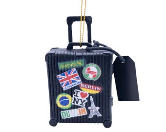 Travel Vacation Suitcase Christmas Ornament Rolling Luggage Travelers Trip