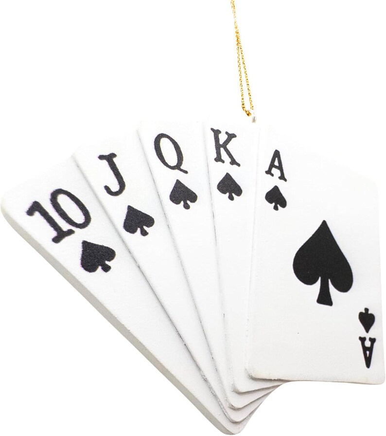 Royal Flush Poker Playing Cards Christmas Tree Gambling Casino Ornament ...