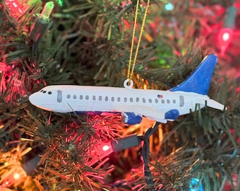 Commercial Flight Airplane Airliner Christmas Tree Travel Ornament