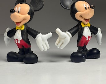 Vintage Disney Mickey Mouse PVC Figures Pair – Walt Disney Productions – Sold As Found