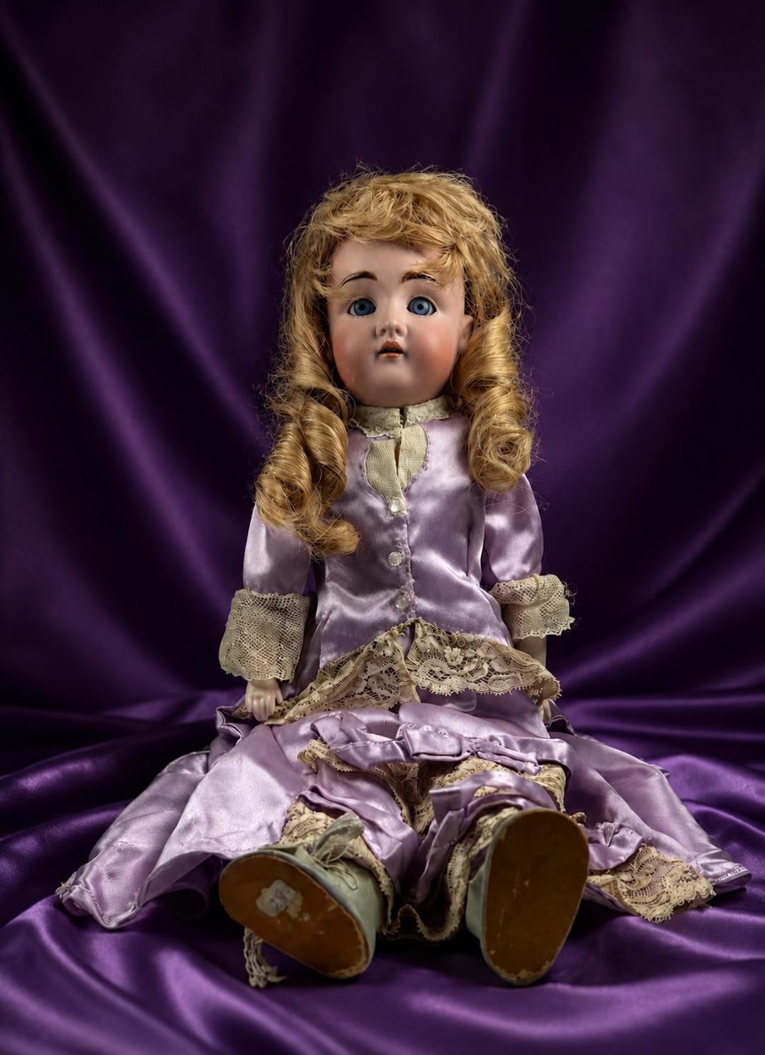 アンティーク ビスクドール ケストナー DEP モヘアグ 人形　Kestner Huge 29” Antique Kestner 154 DEP Doll – Early German Bisque Beauty