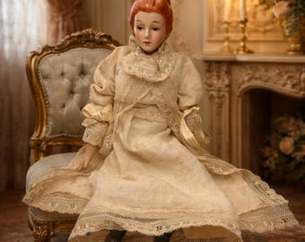 German Antique Bisque Hertwig Candy Baby Doll 2 3/4 Inches With