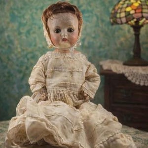 Antique 1900s Composition Doll Glass Sleep Eyes Primitive Survivor 100+ Years Old Historic Estate Find