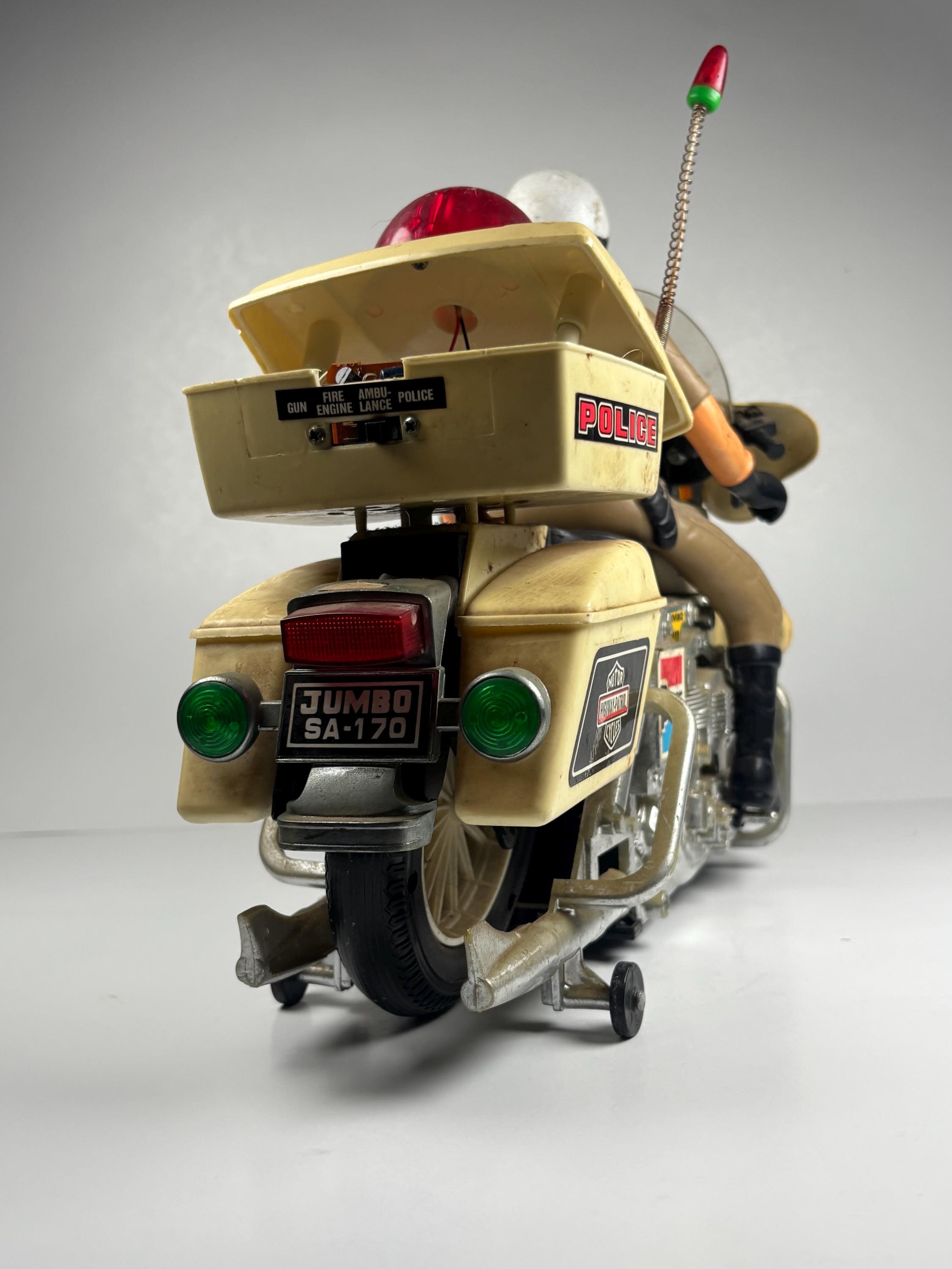 Vintage Highway Patrol Police Motorcycle Toy – Jumbo SA-170