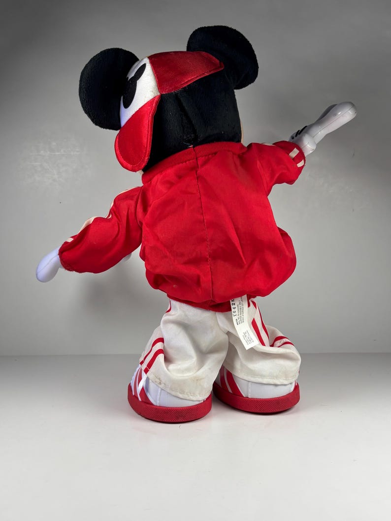 Y2K Vintage Disney Hip Hop Dancing Mickey Mouse Toy Breakdance Mickey Red Hoodie Collectible image 10