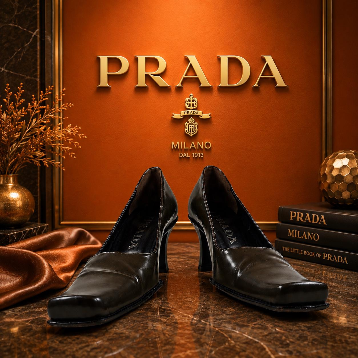 Prada Vintage Square Toe - Etsy