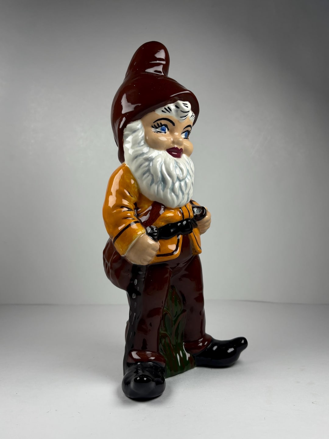 Vintage 1970s Ceramic Garden Gnome Planter | Large 12” Folk Art Vintage 1970s Ceramic Garden Gnome Planter | Large 12” Folk Art