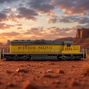 Vintage Missouri Pacific 6044 Diesel Locomotive HO Scale Train Engine Railroad Model Display Piece
