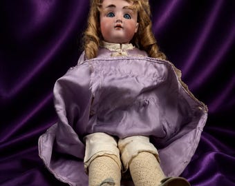 29” Kestner 154 DEP Bisque Head Doll C.1900 – Striking Blue Eyes