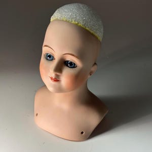 Handsigniert Charlotte Wright 1985 Künstlerpuppe Büste Rare Studio Porzellankopf Vintage Sammler Kuriosität
