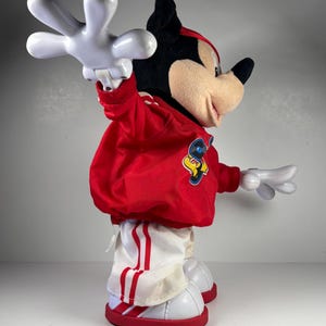 Y2K Vintage Disney Hip Hop Dancing Mickey Mouse Toy Breakdance Mickey Red Hoodie Collectible image 12