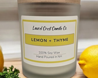 Lemon + Thyme 100% Soy Wax Candle