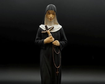 Saint Rita of Cascia Figurine – Hand Painted 3D Printed Resin Statue – Patron Saint of Impossible Causes – Prayer Altar Sculpture