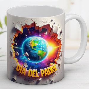 3D Día del Padre Mug Wrap Father&#39;s day gift 11oz and 15oz Mug Sublimation, Design Sublimation Wrap Template Instant Digital Download PNG