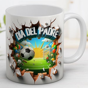 3D Día del Padre Mug Wrap Father&#39;s day football 11oz and 15oz Mug Sublimation, Design Sublimation Wrap Template Instant Digital Download PNG