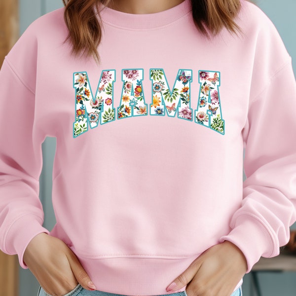 Floral Mama imitation embroidery png, Mama floral, Mother's Day gift, Mama designб Trendy Mama Png Shirt Sublimation Design Digital Download