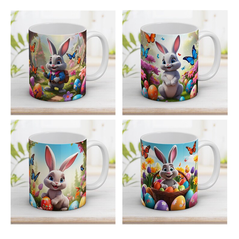 Bunny Easter Mug Wrap Bundle With Eggs and Chicken Mug Wrap Design 11 ...