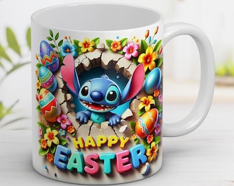 Stitch Easter Mug Wrap Sublimation Design (Digital Download)