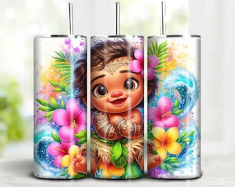 Baby Maui Tumbler Wrap: Summer Vibes Sublimation Design (Digital Download)