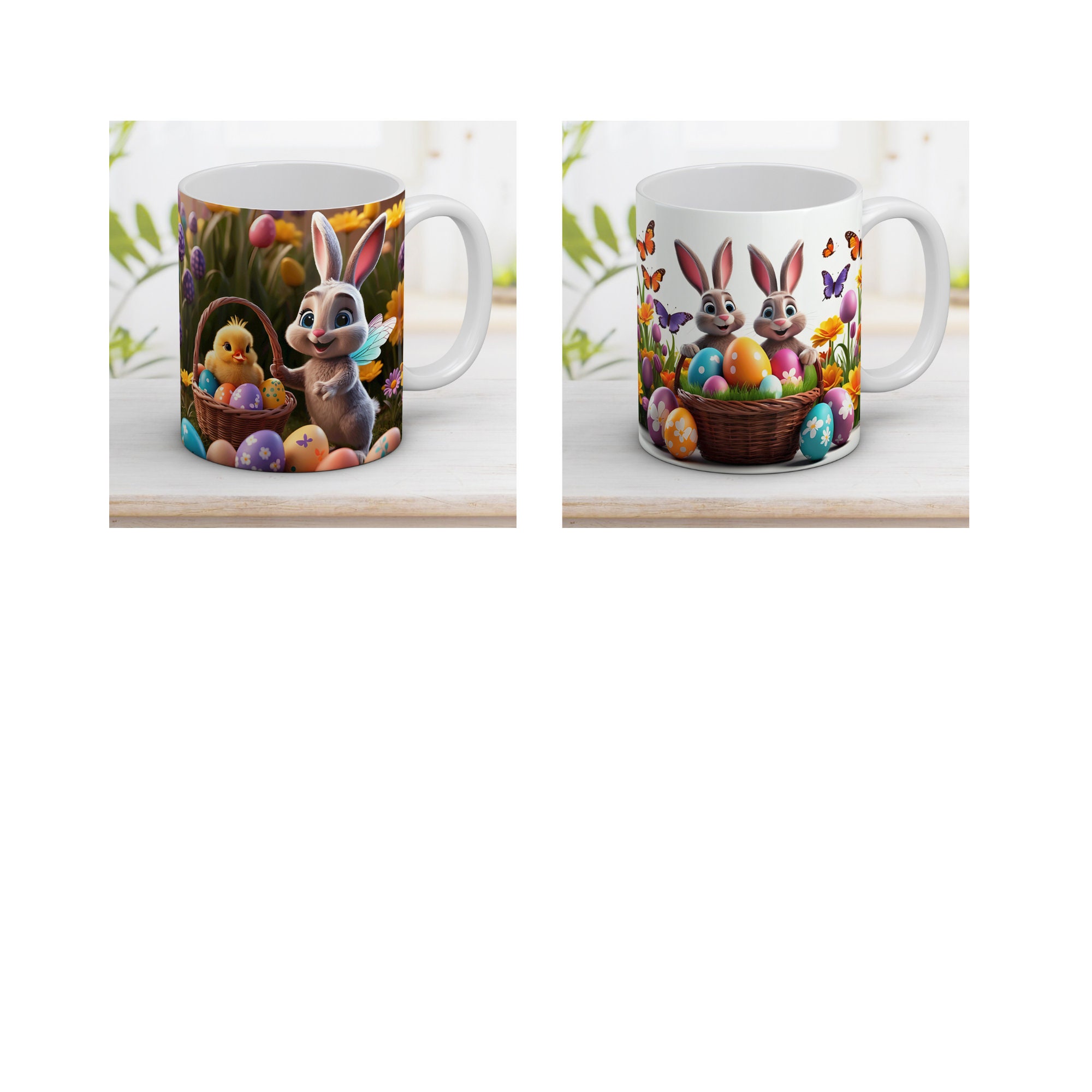 Bunny Easter Mug Wrap Bundle With Eggs and Chicken Mug Wrap Design 11 ...