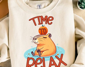 Relaxing Capybara PNG Clipart: Sublimation Design (Digital Download)