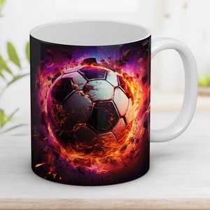 3D Football Mug Wrap: Fan Gift Sublimation Design (Digital PNG)