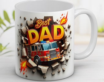 Firefighter Dad Mug Wrap, Sublimation Design (Digital Download)