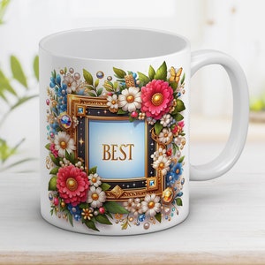 Best Graduate Mug Wrap 11oz 15oz, graduation gift, Flowers png, Mug Design Sublimation, Wrap Template, Digital art Instant Digital Download