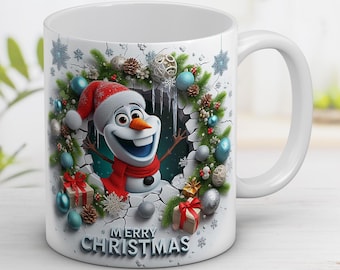 Olaf kerstmokomslag sublimatieontwerp, png (digitale download)