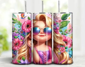 Funny Rapunzel 20oz Tumbler Wrap: Summer Vibes Design (Digital Download)