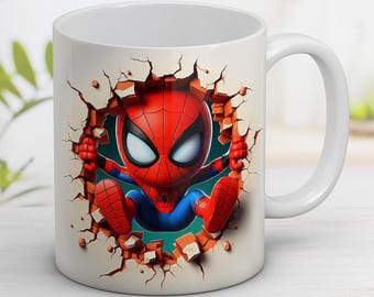3D Baby Spiderman Tassenverpackung: Cartoon Sublimationsdesign (Digital PNG)