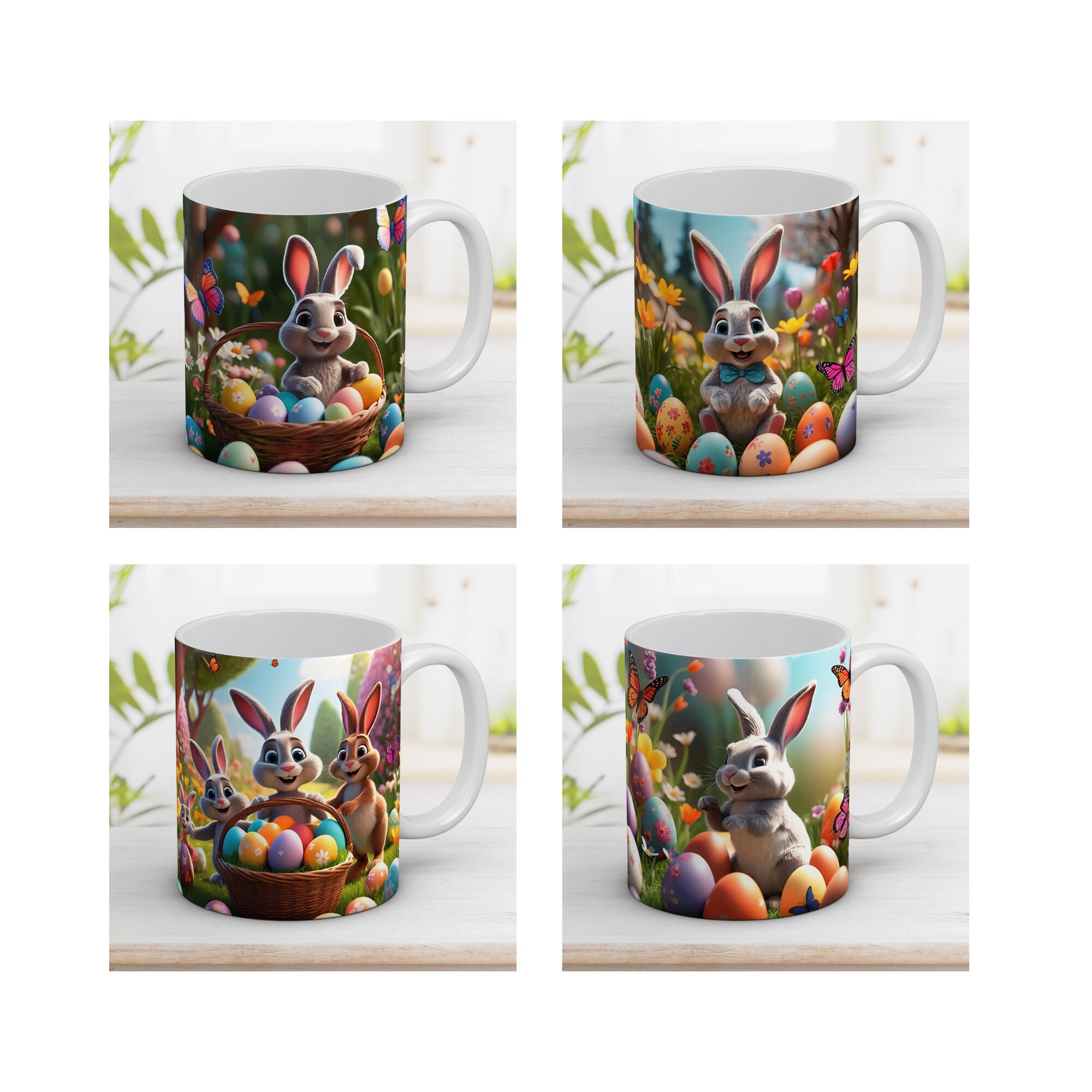 Bunny Easter Mug Wrap Bundle With Eggs and Chicken Mug Wrap Design 11 ...