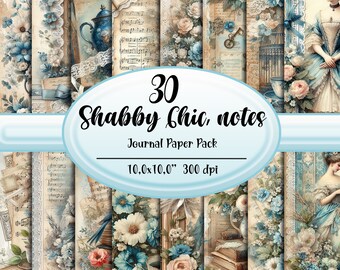 Shabby Chic Junk Journal Paper: Vintage Floral Ephemera (Digital Download)