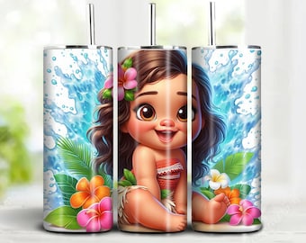Baby Moana Tumbler Wrap: Summer Vibes Design (Digital Download)