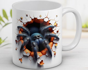 Envoltura para taza de araña peluda 3D: Diseño de sublimación (descarga digital)