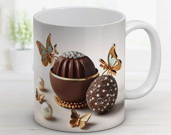 Candy Truffle Butterfly Mug Wrap: 11oz 15oz Mug Sublimation Design (Digital Download)