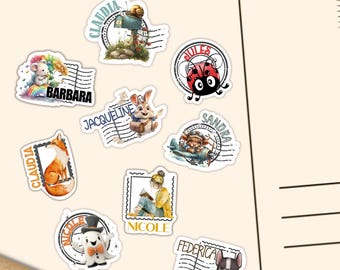 Mezcla de pegatinas con nombres pequeños para postales, paquete de pegatinas de Postcrossing Meet Up, suministros para amigos por correspondencia para correo postal