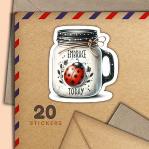 Adesivi Embrace Today, set di 20 fiocchi di adesivi Happy Mail, graziosi articoli per amici di penna per etichette di posta ordinaria per decorare buste